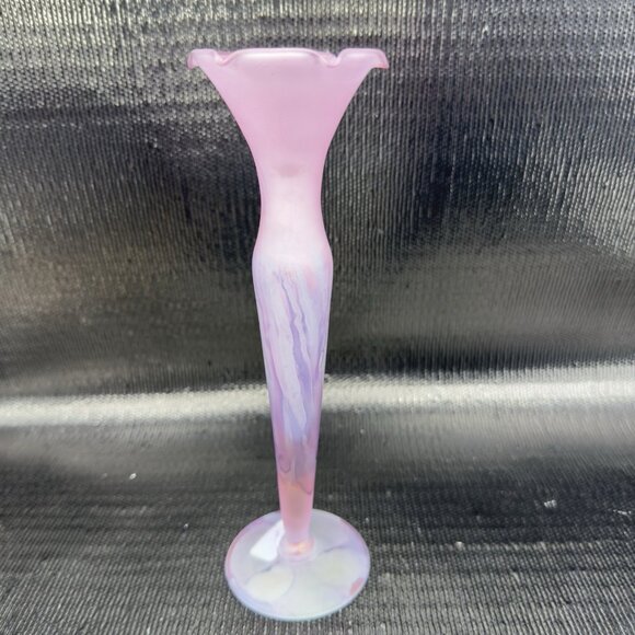 Deco Art Designs Canada Hand Crafted Art Glass Vase Multicolored Swung Vase VTG - Picture 9 of 12